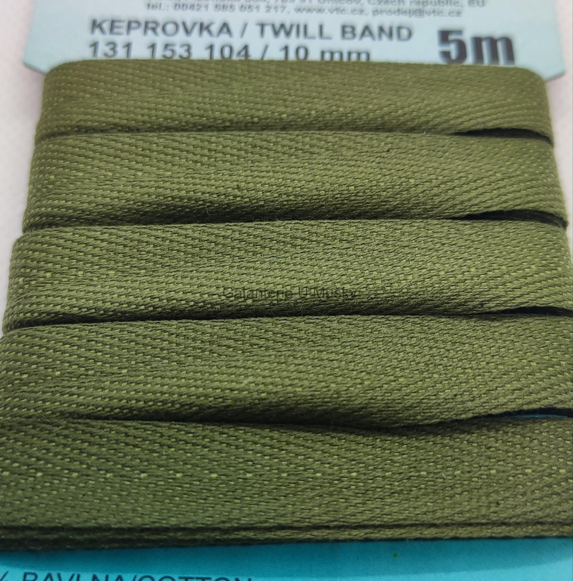 Keprovka 10 mm - karta 5 m - 4802 - khaki - Oekotex standard 100