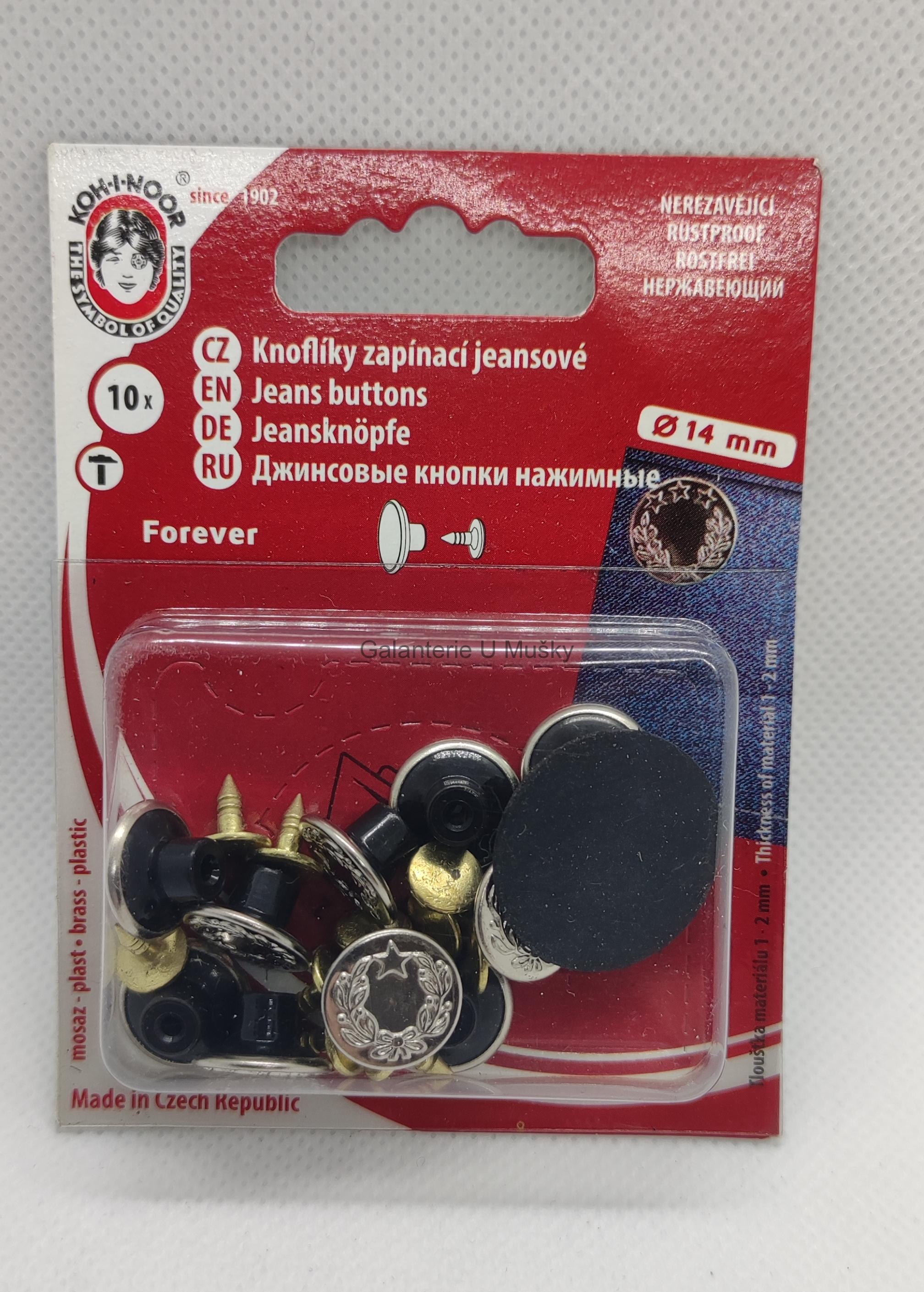 Knoflík riflový FOREVER 5 nikl - blistr 10ks