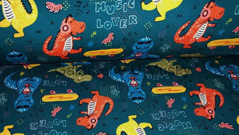 Úplet s elastanem - Dino music lover 180g