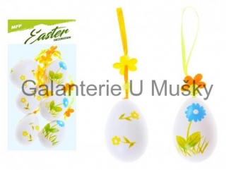 Vajíčka plast 6cm - modrá kytka