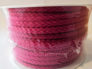Šňůra proplétaná 5,3 mm růžová - Oeko-tex standard 100