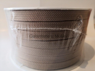 L1904 Šňůra proplétaná, dutinka 10mm plochá - Oeko-tex standard 100