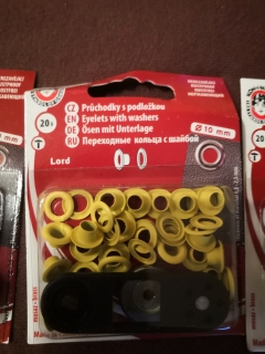 Průchodky kovové LORD 5 mm lak - blistr žlutá