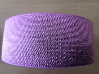 Pruženka tkaná růžová s metalickou růžovou nití 50mm