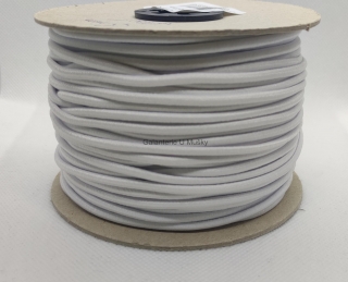 Klobouková guma 3mm - 0003 - bílá - Oeko-tex standard 100