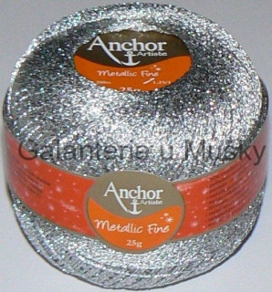 Příze ANCHOR ARTISTE METALLIC - stříbrná 4KS