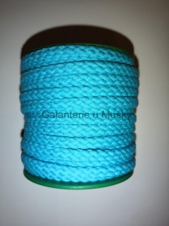 Šňůra oděvní bavlněná 5,3 mm - 4708 - kalifornská modř - Oeko-tex standard 100