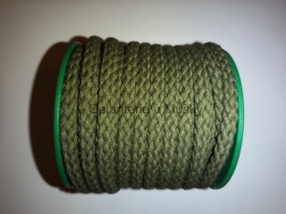 Šňůra oděvní bavlněná 5,3 mm - 4802 - khaki - Oeko-tex standard 100