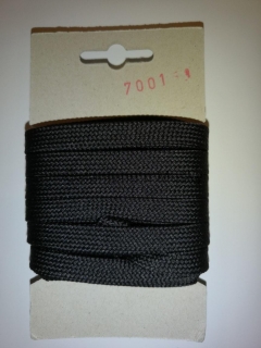 Šněrovadlo ploché 10 mm, 5 m - 7001 - černá - Oeko-tex standard 100