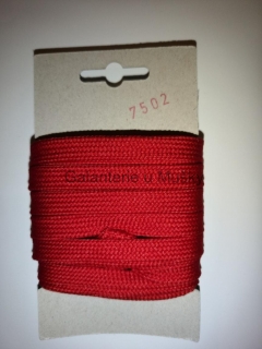 Šněrovadlo ploché 10 mm, 5 m - 7502 - červená - Oeko-tex standard 100