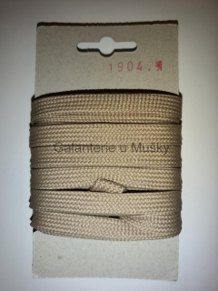 Šněrovadlo ploché 10 mm, 5 m - 1904 - tmavě béžová - Oeko-tex standard 100