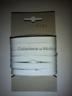Šněrovadlo ploché 10 mm, 5 m - 1101 - bílá - Oeko-tex standard 100