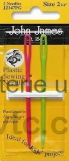 Jehly ruční plastové 70 mm 2 ks - zelená růžová