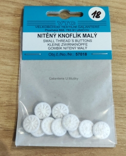 Nitěný knoflík malý - karta 10 ks - 018 - vel.18
