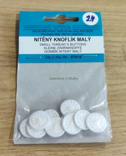 Nitěný knoflík malý - karta 10 ks - 024 - vel.24