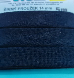 Šikmý proužek 14 mm karta 5 m 100% bavlna - 28 - 999143 - černá