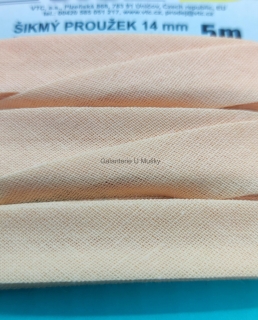 Šikmý proužek 14 mm karta 5 m 100% bavlna - 31 - 143442 - oranžovožlutá