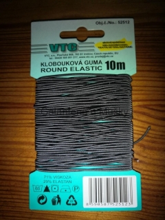 Klobouková guma 1,2 mm - karta 10 m - 4002 - tmavě šedá