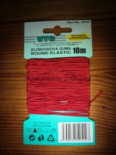 Klobouková guma 1,2 mm - karta 10 m - 7501 - červená