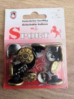 Knoflík riflový SPORT 7 - 3333 - mosaz (zlato)