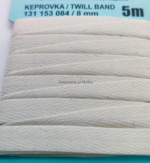 Keprovka 8 mm - karta 5 m - REZ00 - ecru - Oekotex standard 100