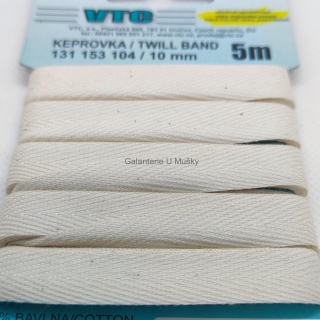 Keprovka 10 mm - karta 5 m - REZ00 - ecru - Oekotex standard 100