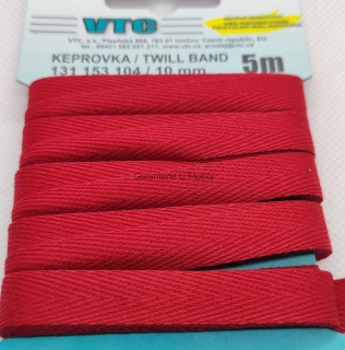 Keprovka 10 mm - karta 5 m - 7568 - červená - Oekotex standard 100