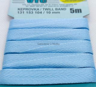 Keprovka 10 mm - karta 5 m - 1708 - světle modrá - Oekotex standard 100