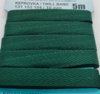 Keprovka 10 mm - karta 5 m - 7807 - tmavá zeleň - Oekotex standard 100