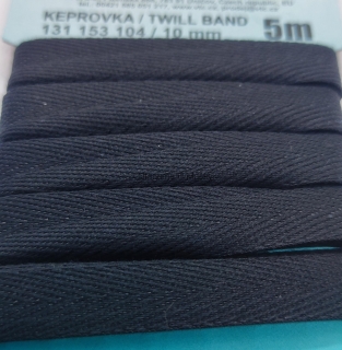 Keprovka 10 mm - karta 5 m - 7001 - černá - Oekotex standard 100