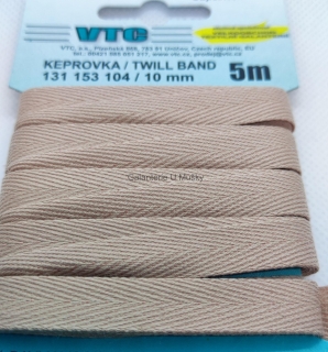 Keprovka 10 mm - karta 5 m - 1903 - béžová - Oekotex standard 100