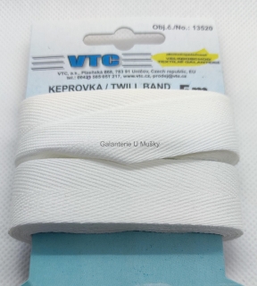 Keprovka 20 mm - karta 5 m - 1101 - bílá - Oekotex standard 100