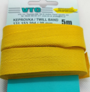 Keprovka 20 mm - karta 5 m - 4202 - žlutá - Oekotex standard 100