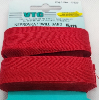 Keprovka 20 mm - karta 5 m - 7568 - červená - Oekotex standard 100