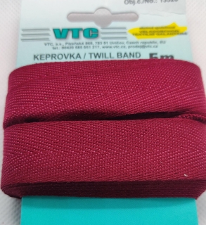 Keprovka 20 mm - karta 5 m - 8550 - tmavě vínová - Oekotex standard 100