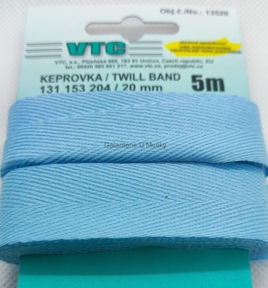 Keprovka 20 mm - karta 5 m - 1708 - světle modrá - Oekotex standard 100