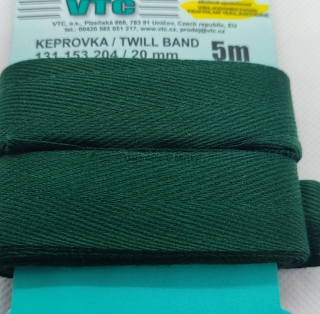 Keprovka 20 mm - karta 5 m - 7807 - tmavá zeleň - Oekotex standard 100