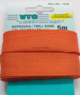 Keprovka 20 mm - karta 5 m - 4302 - oranžová - Oekotex standard 100