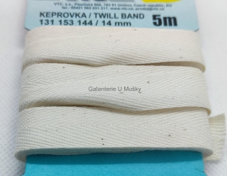 Keprovka 14 mm - karta 5 m - REZ00 - ecru - Oekotex standard 100