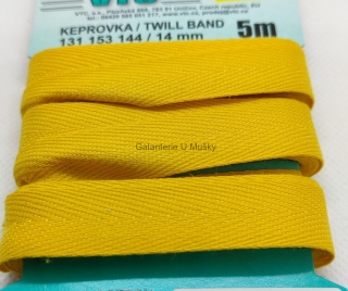 Keprovka 14 mm - karta 5 m - 4202 - žlutá - Oekotex standard 100