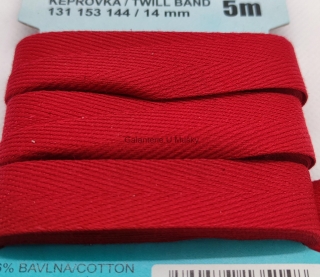 Keprovka 14 mm - karta 5 m - 7568 - červená - Oekotex standard 100