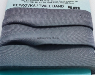 Keprovka 14 mm - karta 5 m - 4022 - šedá - Oekotex standard 100