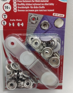 Knoflík nýtovací AM6 lak - blistr - 905 - stříbrná metalíza