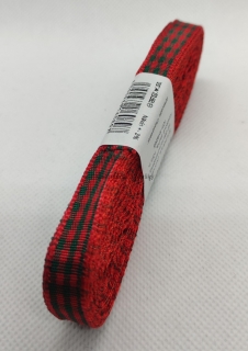 Stuha kostka 10 mm - 113 - červenozelená - 10m