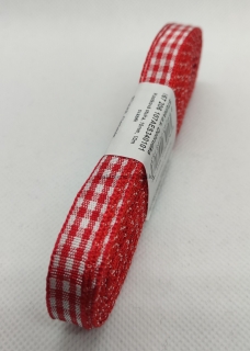 Stuha kostka 10 mm - 101 - červená - 10m