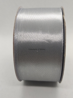 Stuha atlasová jednolící 38 mm - 018 - stříbrná - 25m