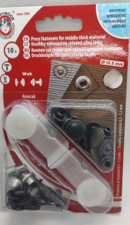 Knoflík WUK 5/4 blistr - 4444 - černý nikl