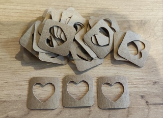 Čtverec 3,5 x 3,5cm - Srdce