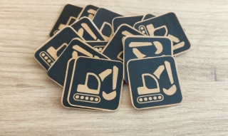 Čtverec 3,5 x 3,5cm - bagr