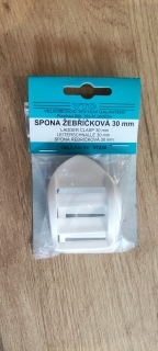 Spona žebříček 30 mm karta 2 ks - bílá